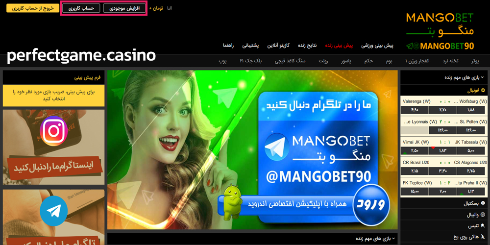 روش های شارژ حساب و برداشت وجه از سایت منگو بت